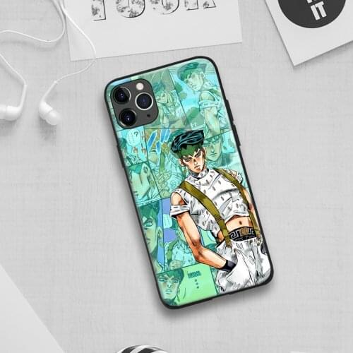 Rohan Kishibe JoJos Bizarre anime Soft Silicone Glass Phone Case for IPhone SE 6s 7 8 Plus X Xr Xs 11 12 Mini Pro Max Samsung