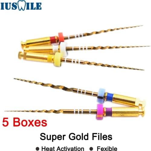 5 Boxes Dental Flexible Gold NITI Heat Activation Endodontic Rotary Files Root Canal Treatment Files SX-F3