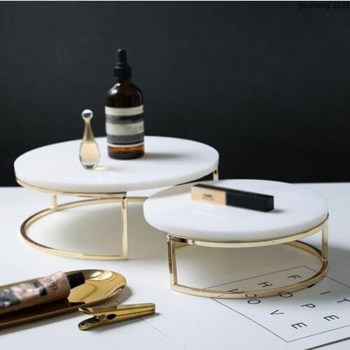 European Style Marble Storage Tray White Cake Stand Luxury Dessert Table Jewelry Display Stand Gourmet Photography Setting Table