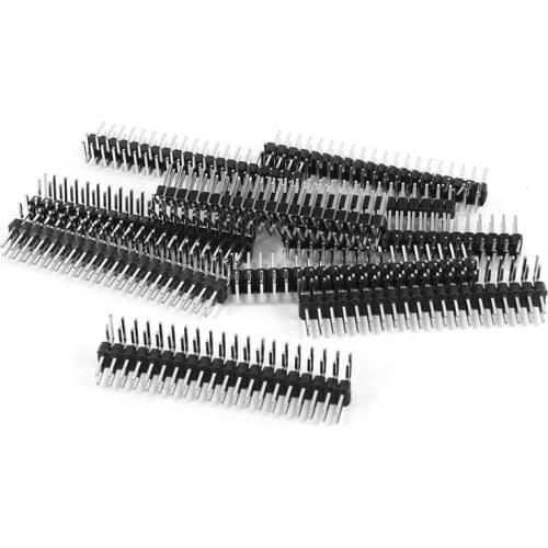 GTBL 10 Pcs 2.54mm Pitch 2x20 40Pin Right Angle PCB Connector Pin Headers