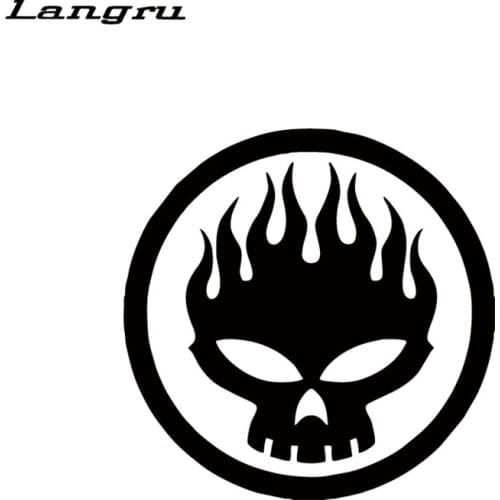 Langru Car Stying Flaming Skull Skeleton Head Zombie Land Window Car Sticker Decal Jdm