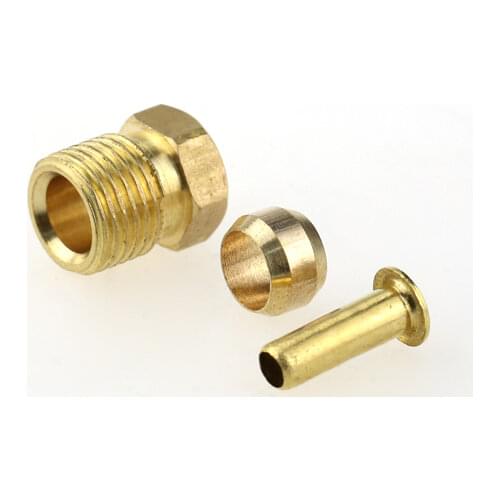 4mm 6mm 8mm OD Brass Compression Ferrule Tube Pipe Fitting Connector Adapter Nut Ferrule Ring For Oil Lubrication System