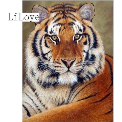 LI LOYE DIY 5D Diamond Painting Cross Stitch full Diamond Embroidery tiger Home Decor Diamond Mosaic wall stickers art Gift FZ52