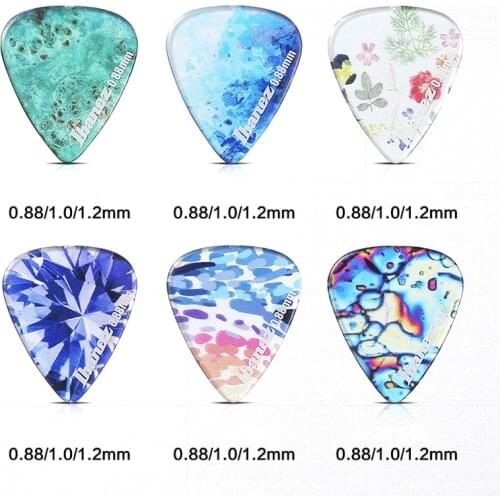 Ohello Ibanez KALEIDO Series Guitar Picks for Mediator Acoustic Electric Guitarra Ukulele Accessories Transparent Guitar Pick