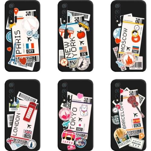 World Citiy Paris Moscow New York Travel Tickets Phone Case For Huawei Nova 6se 7 7pro 7se honor 7A 8A 7C 9C Play