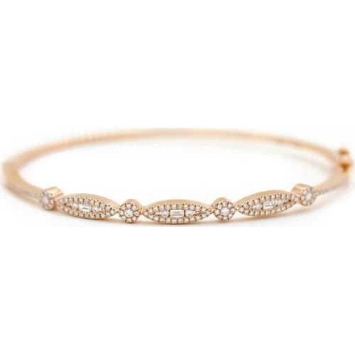 Trendy Rose Gold Color Chain & Link Bracelets Pave AAA cubic zirconia cz Bangles Bracelet For Women Jewelry Gifts