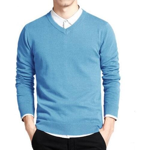 Free shipping Mens autumn and winter pullover sweater men long sleeve cotton V-neck sweaters