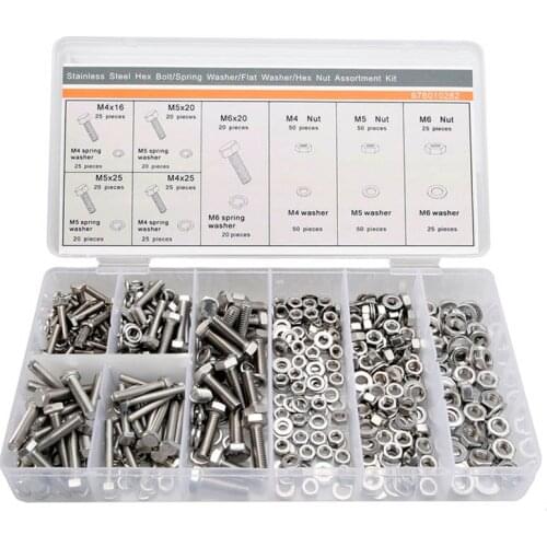 475pc Hardware Stainless Steel Metric Nut & Bolt Kit/Assortment/Set