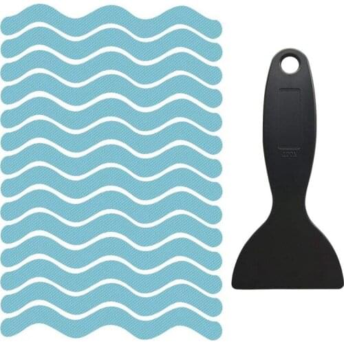 Non-Slip Adhesive Strip Bathtub Stickers for Slippery Bathroom Tubs Shower Room Floor Stairs (Blue)