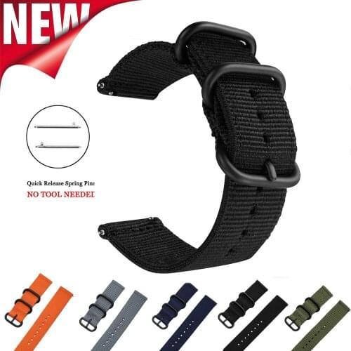 Nylon Watch Band Sport Loop Strap for Garmin Forerunner 645 Music Smart Watch Replacement Strap for Vivoactive3 3 Vivomove HR