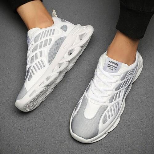 New style Mens Casual Shoes No-slip comfortable fabric rubber sole knife shoes Mesh Lace up Wear-resistant Shoes