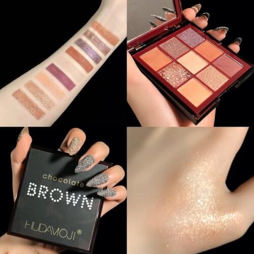 New Hudamoji eyeshadow palette 9 Kleuren Matte Oogschaduw palette Glitter oogschaduw Make-Up Naakt Make set Korea Cosmetica