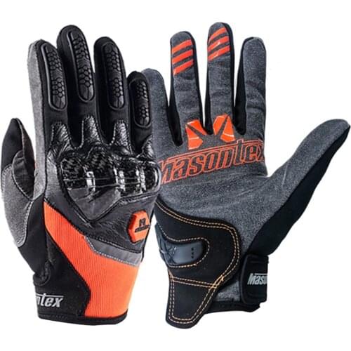 Orange Motorcycle Gloves Touch Screen Carbon Fiber Motocross Gloves Racing Guantes Gant Men Moto Motorbike Riding Gloves Men