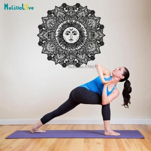 Especially complicated Big Size Mandala Shaman Decal Sticker Lotus Yoga Flower Meditation Hindu Yoga Studio Decor BB557