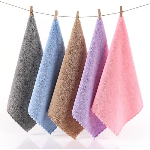 2Pcs Newborn Baby Handkerchief Solid Color Fleece Water Absorption Drying Face Towels Wipe Cloth Baby Face Hand Bathing Towel