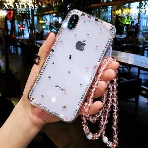XSMYiss Luxury Bling Rhinestone Diamond Transparent Soft TPU Case Cover For Samsung S6 S7 S8 S9 S10 PLUS S10 Lite Note5 8 9