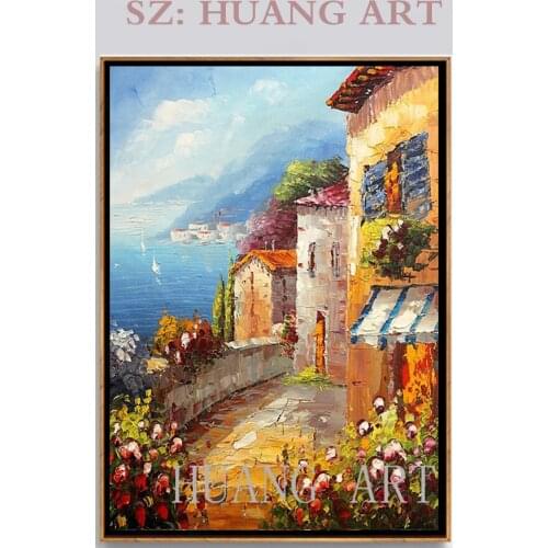 North American club med hand-painted oil painting style to decorate the hotel lobby in Tuscany town house in the home