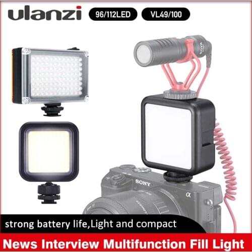Ulanzi 96/112 VL49/100 DSLR LED Video Light On Camera Photo Studio Lighting LED Vlog Fill Light Lamp for Smartphone DSLR Camera