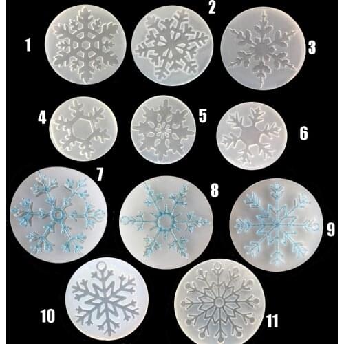 UV Resin Jewelry Liquid Silicone Mold Christmas Snowflake Resin Charms Molds For DIY Pendant Jewelry Making Finding tool Molds