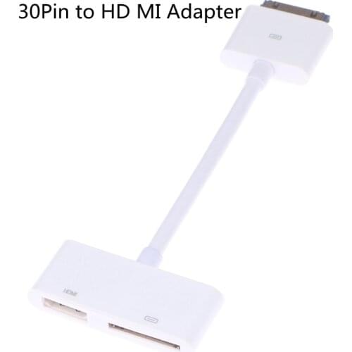 USB HD MI HDTV To Dock 30 Pin TV Adapter Converter Cable for IPad 1 2 3 for IPhone 4 4s USA Digital AV 30-Pin to HD MI Adapter