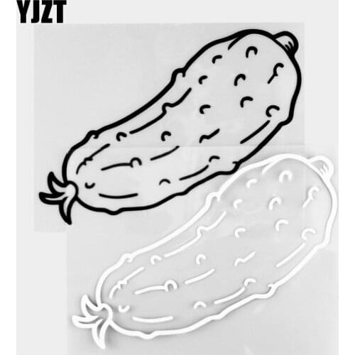 YJZT14.7×11.3CM Cucumber Vegetable Funny Car Stickers Windows Decor Vinyl Decals Black / Silver 20B-0444