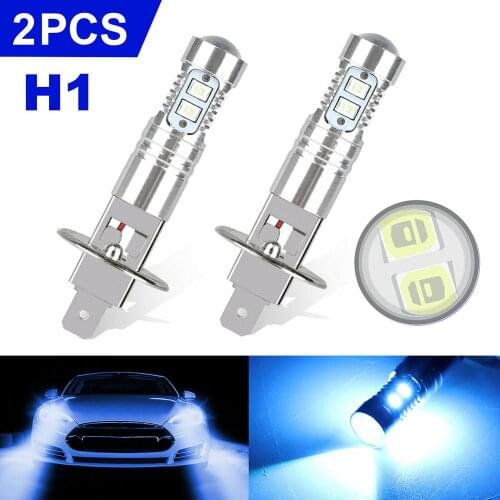 1 Pair H1 LED Car Headlight Fog Driving Light Bulb Headlights Driving Bulb Car Accessories 8000K DC 12V 1800LM 10 LED H1