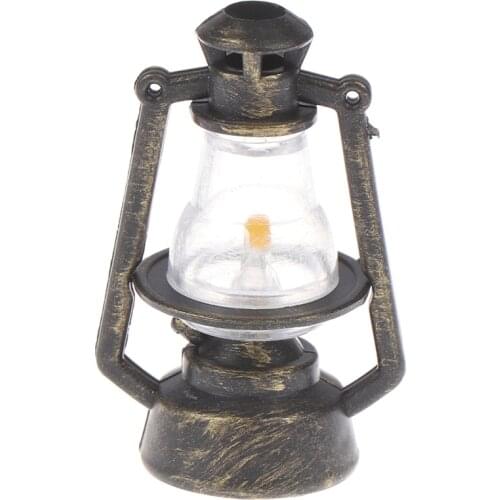 1PCS Doll House Miniature Dollhouse Accessories 1:12 Mini Oil Lamp Decor Pretend Play Toy Miniature Living Room Kids Girls Toy