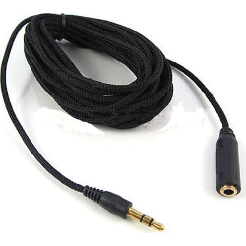 1Pcs Earphone 3.5mm Jack Plug Extension Cable 5M Headphone Audio Stereo Cable Cord Black