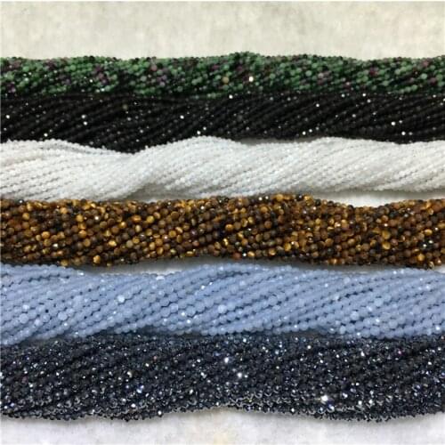 2MM 1Strand-190Pcs Section 100% Natural Blue Moonlight Titanium Magnetite Bead Strands Semi-precious Stone Jewelry Loose Beads