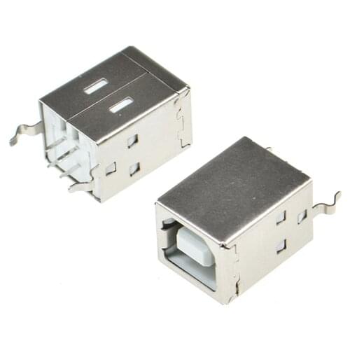 10PCS USB TYPE-B female connector PCB Mount Socket 180 degrees vertical DIP usb FOR PRINTER PCB