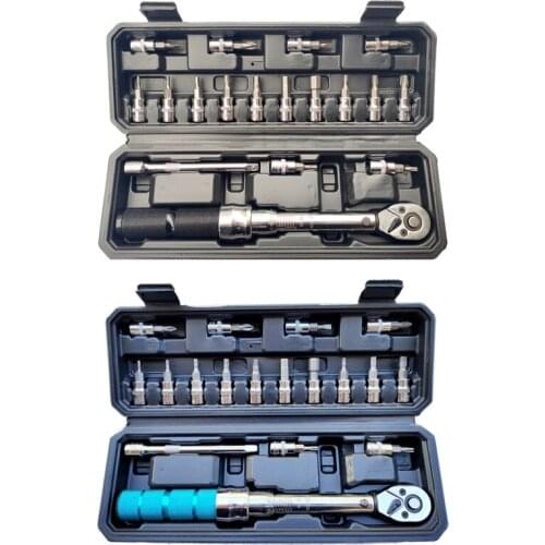 18pcs/set Bicycle Repair Tools Adjustable Ratchet Torque Wrench 2-15nm 2-20nm
