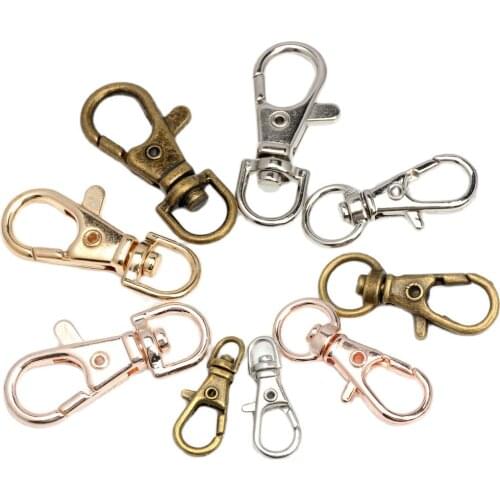 23/32/38MM 6pcs/Lot Zinc Alloy Keychain Ring Clip Hooks Rhodium/Bronze/KC/Rose Gold Lobster Clasp DIY Jewelry Making