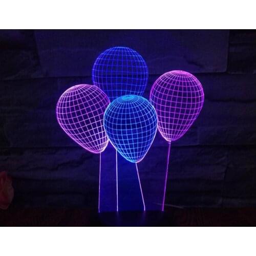 Balloon 3d Nightlight Creative Colorful Touch Charging Led Visual Light Party Decoration Gift Birthday Gift Lamp