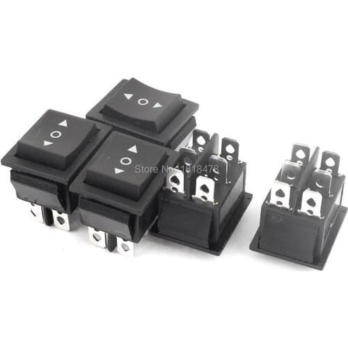 5pcs 16A/250V 20A/125V AC 6 Pin DPDT 3Position Momentary Rocker Switch