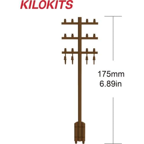 5PCS 1/35 Telegraph Poles 3 Cross Bars Armor Wargame Diorama Plastic Kits Unpainted Railroad Layout Parts