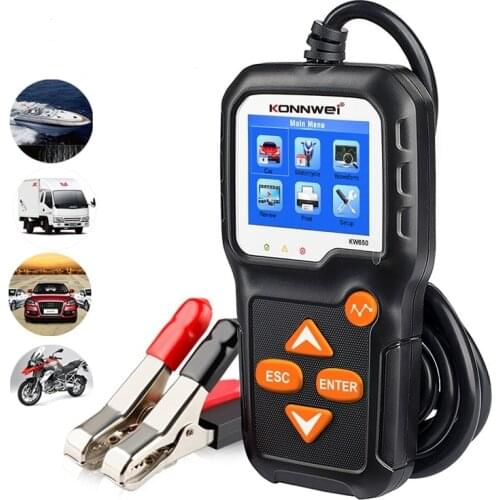 Car Battery Tester 100-2000CCA Cranking Voltage Tester Diagnostic Tool for Car/Boat/Motorcycle Automotive Quick Cranking KW650