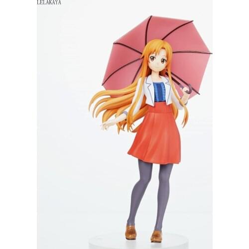 Anime Sword Art Online To Love Ru lala Yuuki Asuna Casual Clothes An Umbrella Ver. PVC Action Figure Collectible Model Toys 20CM