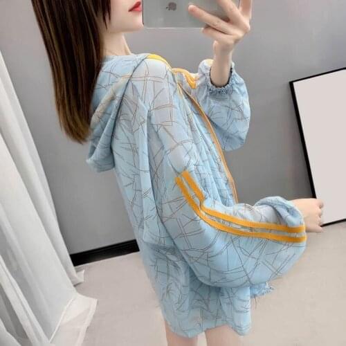 Blouse Women Shirt Women 2021 Summer Long-Sleeve Hooded Loose Cardigan Coat Women Blusas Ropa De Mujer