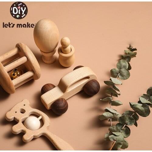 Lets make Musical Wooden Rattle Toys Car For Babies Sand Hammer Baby Rattles Hand Bell Singing Development Baby Toys 0 12