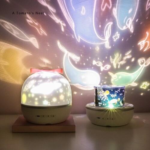 Planetarium childrens night light music box room Decoration for home Bedside table LED lamp starry sky Projector gift indoor 3v