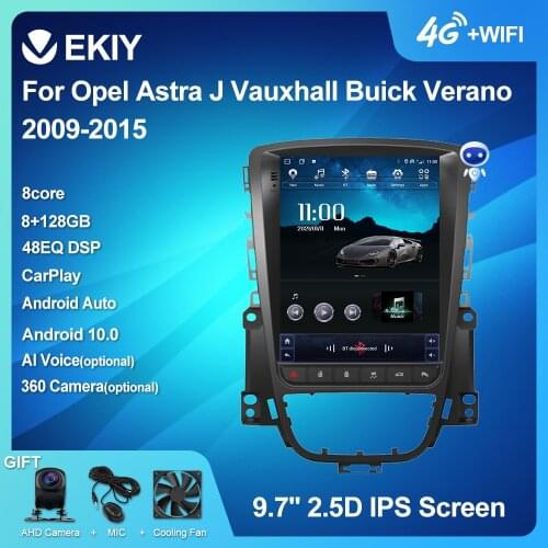 EKIY 4G 64G DSP Android 10 Car Radio For Opel Astra J Vauxhall Buick Verano 2009-2015 Tesla Vertical Screen Navi GPS Stereo 2din