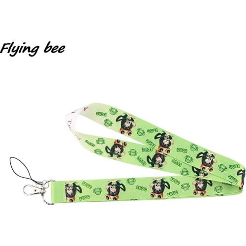 Flyingbee Green Frog Girl My Hero School Anime Lovers Key Chain Lanyard Neck Strap For USB Badge Holder DIY Hang Rope X1156