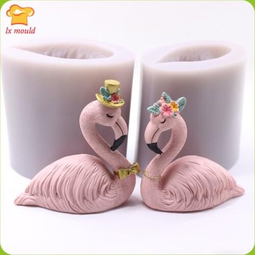 2018LXYY MOULD 3D Flamingo Mould Swan Mold Cake Decorating Food Grade Silicone Moulds