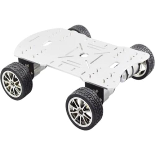 4wd Smart Robot Car Chassis Kit with 4pcs 12V DC Motor for Arduino Raspberry Pi DIY (Silver)