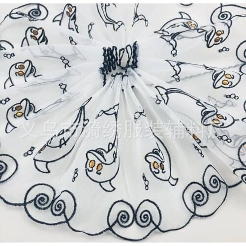 2Yards DelicateWhale White Black Lace Ribbon Fabric Embroidered Lace Trim for Wedding Party Decoration Sewing Bride Accessories