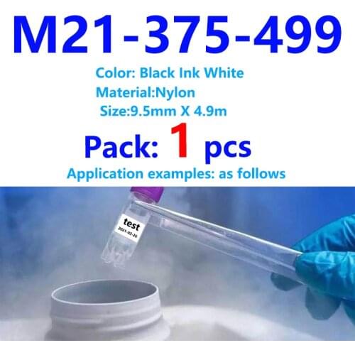 M21-375-499 BMP21 plus M21 375 499 Nylon ribbon Black On White 6.35mmX4.9m for BMP21-LAB BMP21-Plus ID PAL Label maker stickers