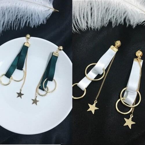 Fashion Jewelry Exaggerated Silk Earrings Meteor Sound Tassel Cubic Zirconia Satin Circle Stars Tassel Multilayer Female Earring