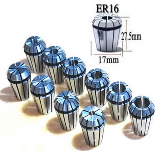 10Pcs ER16 1-10mm Spring Collet Set For CNC Milling Machine Engraving Lathe Tool