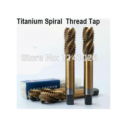 New 1PCS M22/M24/M27/M22*1.5/M24*1.5 yellow coated high speed steel machine taps spiral groove machine tap,Spiral Thread Tap