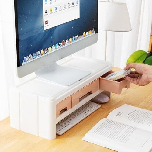 Monitor Holder Riser Stand Multi-function Laptop-Stand Desktop Holder Stand With 3 Drawer Storage Box For Home Office Organizer